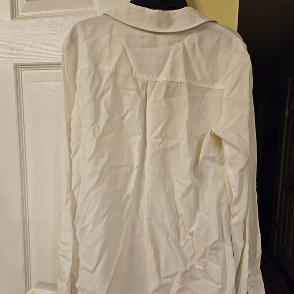 Cloth & Stone for Anthropologie white lace-up tunic top - Picture 2 of 6